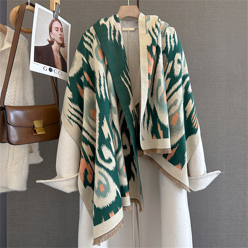 Shawl Wrap Winter - 2025 Brand Warm Cashmere Poncho Shawl