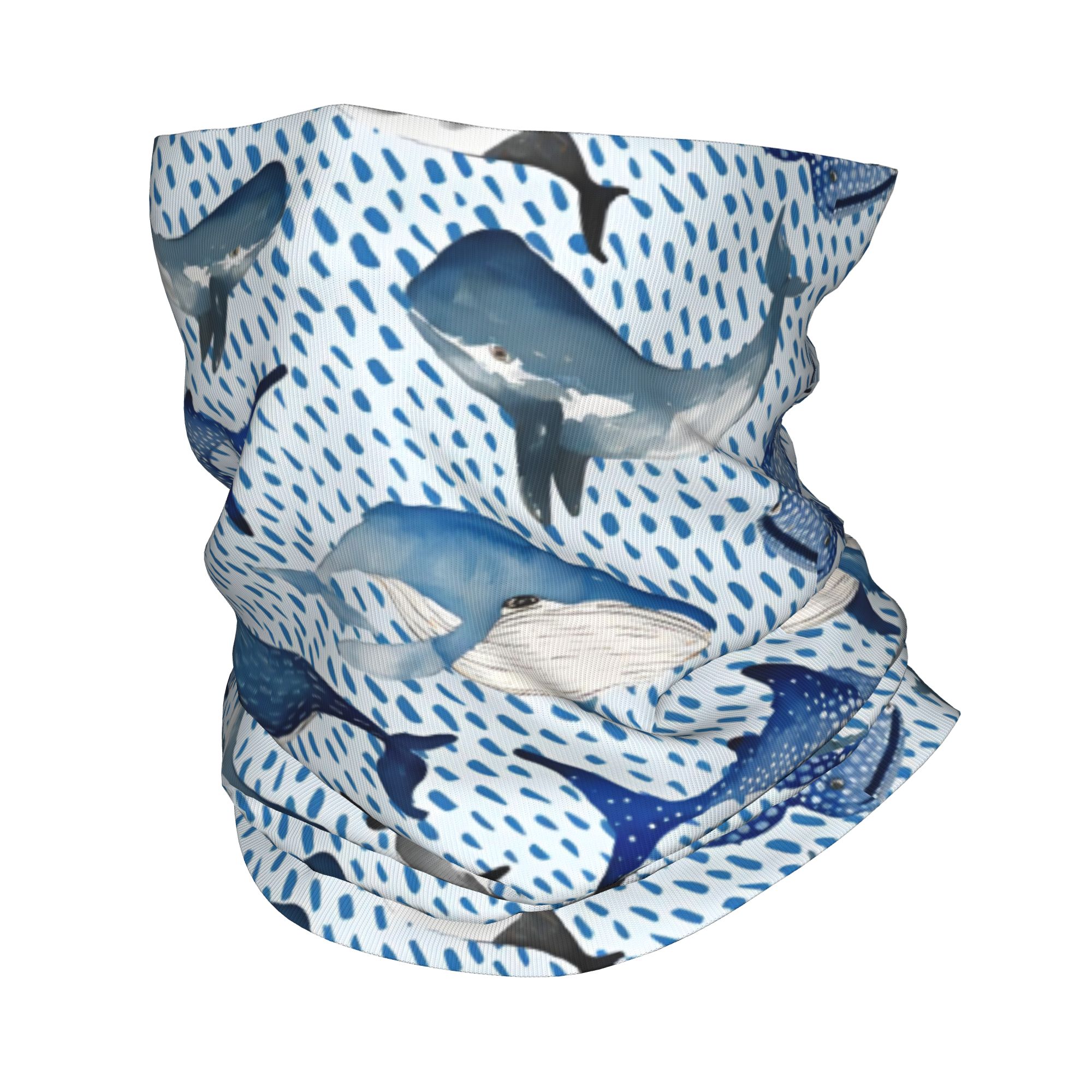 Custom Blue Watercolour Shark  – обзор и цена Neck Gaiter Fleece