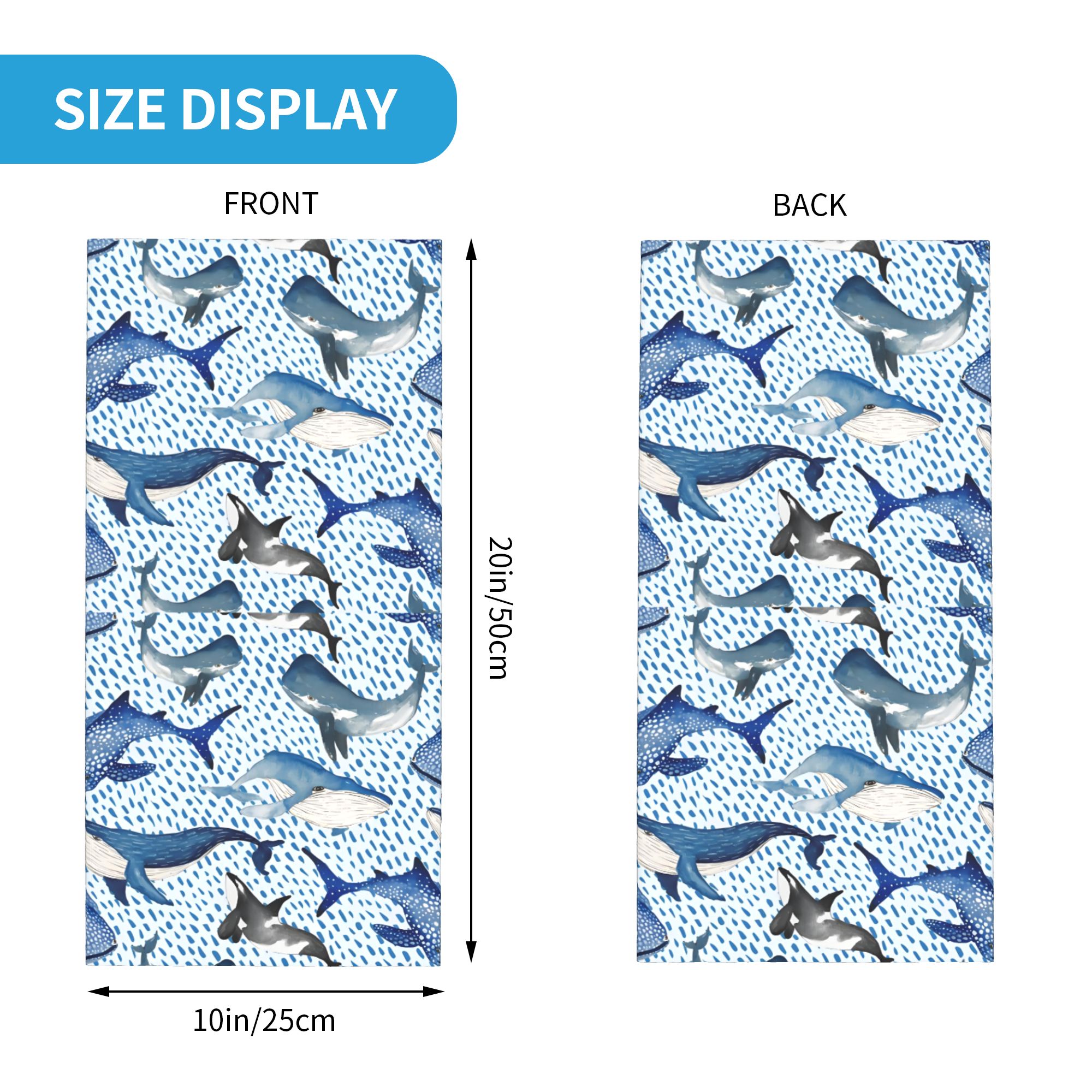 Custom Blue Watercolour Shark  – обзор и цена Neck Gaiter Fleece