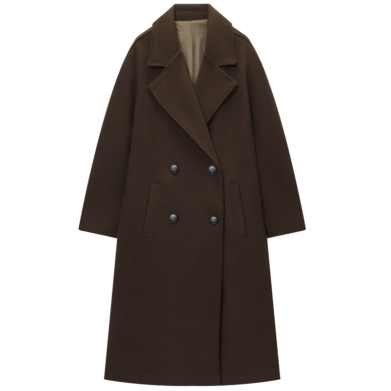 HXAO Women's Coat Brown Tweed  – обзор и цена Wool Coat Peacoat