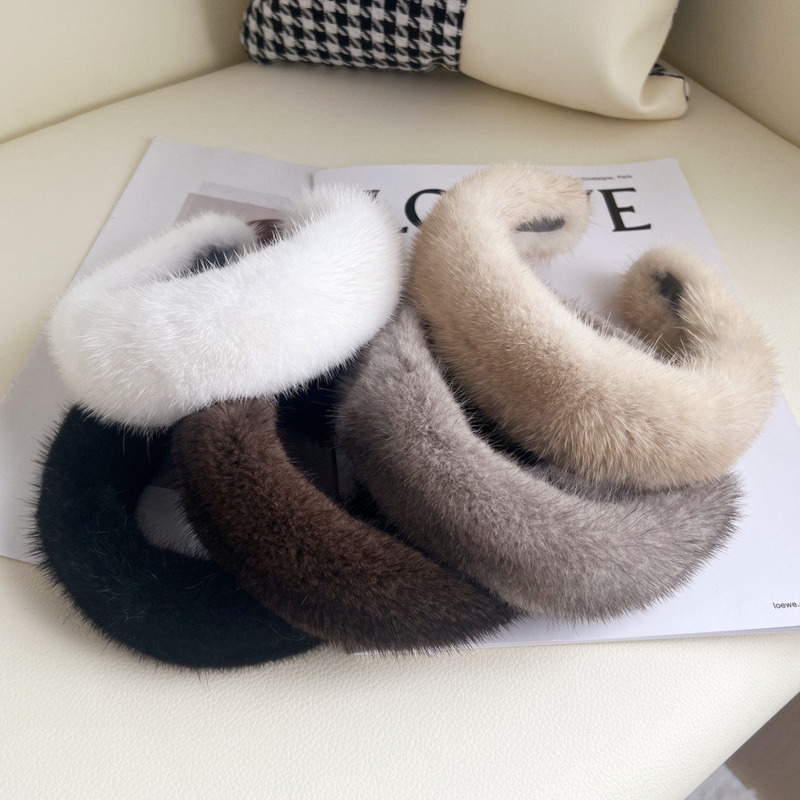 Real Mink Fur Headband Natural – обзор и цена Winter Headband Fleece