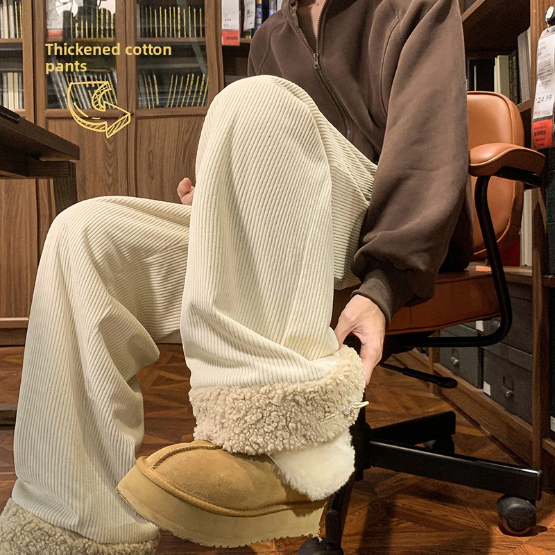 Men's Thickened Fleece Lined C – обзор и цена Corduroy Pant Warm