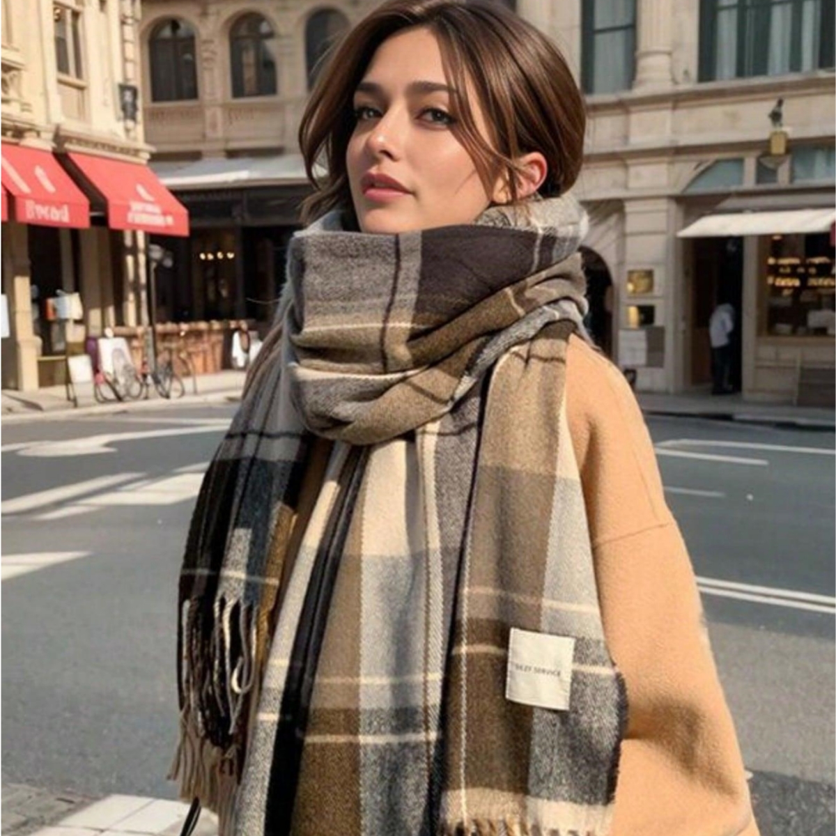 1 pc Fashionable and warm Brit – обзор и цена Wool Scarf Men