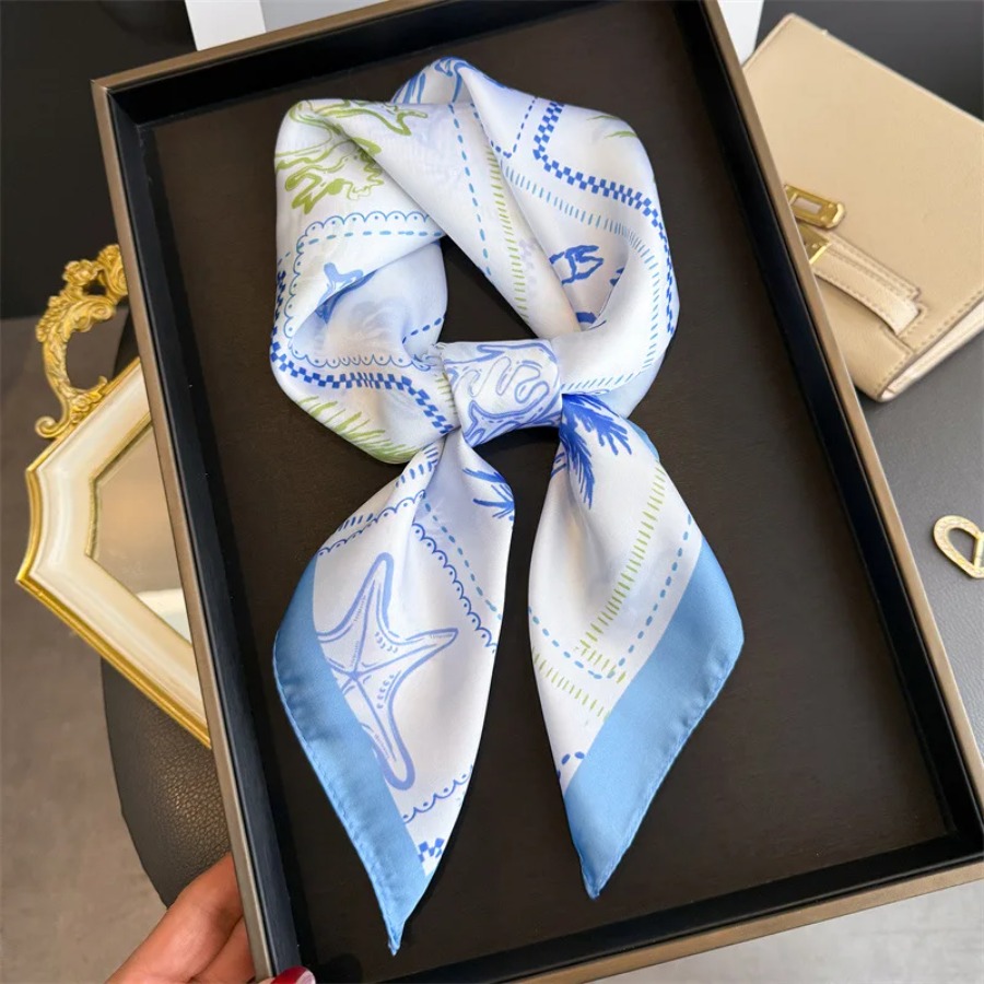 Blue Print Silk Square Scarf W – обзор и цена Shawl Wrap Winter