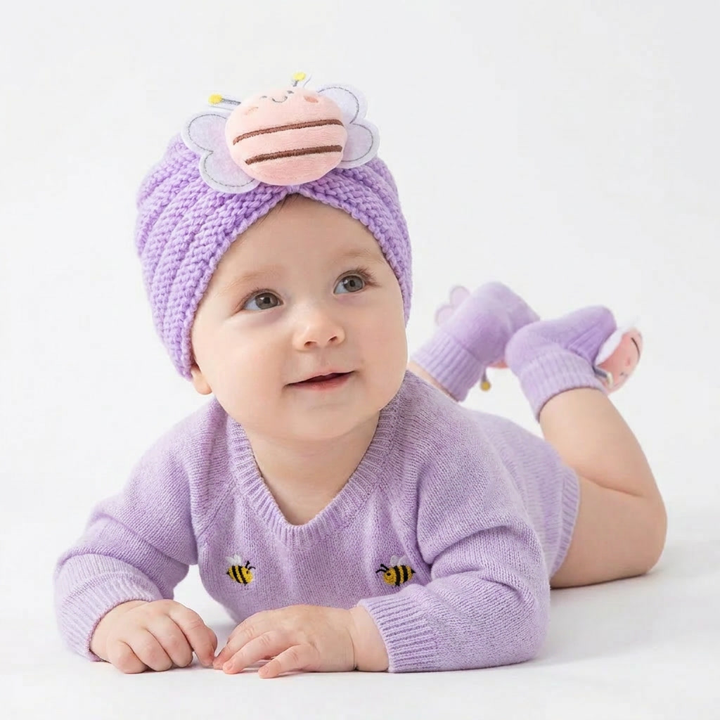 2Pcs/Set Baby Knitted Turban H – обзор и цена Knit Beanie Hat Warm